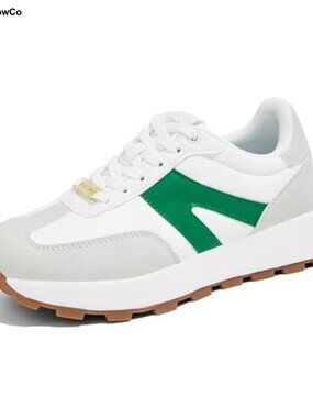 LUCKY STEP Women's Retro Fashion Platform Sneakers Walking Shoes with Light-up